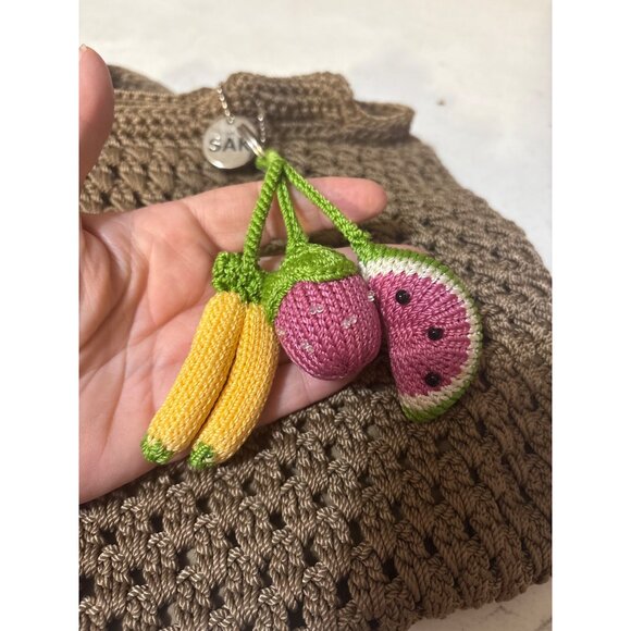 The Sak Crochet Shoulder Bag With Fruit Keychain Accessory - Picture 3 of 6